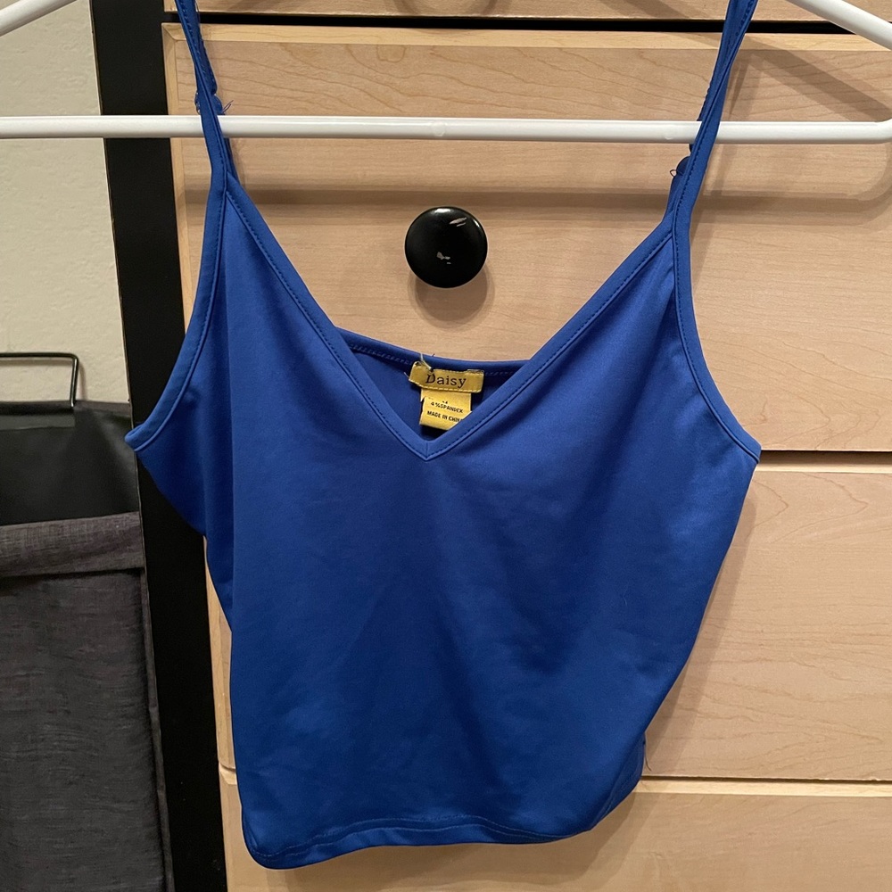 Blue cropped tank top